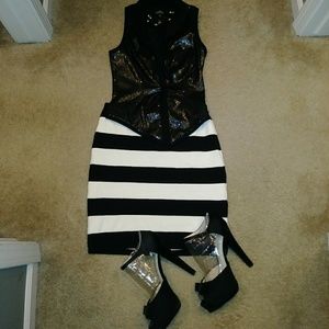 Like New BeBe Addiction Sequin Vest